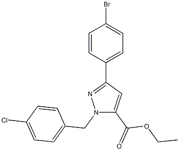 ETHYL 1-(4-CHLOROBENZYL)-3-(4-BROMOPHENYL)-1H-PYRAZOLE-5-CARBOXYLATE Struktur