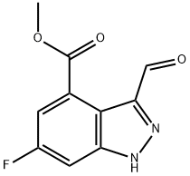 6-FLUORO-4-METHOXYCARBONYL-3-INDAZOLECARBOXALDEHYDE Struktur