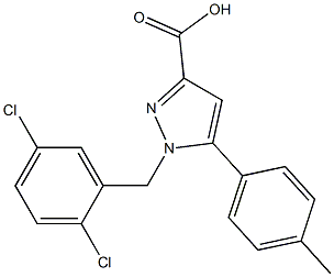 1-(2,5-DICHLOROBENZYL)-5-P-TOLYL-1H-PYRAZOLE-3-CARBOXYLIC ACID Struktur