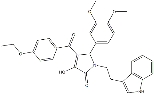 1-(2-(1H-INDOL-3-YL)ETHYL)-5-(3,4-DIMETHOXYPHENYL)-4-(4-ETHOXYBENZOYL)-3-HYDROXY-1H-PYRROL-2(5H)-ONE Struktur