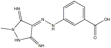 3-[(2E)-2-(3,5-DIIMINO-1-METHYLPYRAZOLIDIN-4-YLIDENE)HYDRAZINO]BENZOIC ACID Struktur