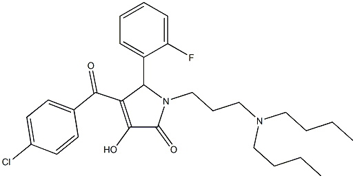 4-(4-CHLOROBENZOYL)-1-(3-(DIBUTYLAMINO)PROPYL)-5-(2-FLUOROPHENYL)-3-HYDROXY-1H-PYRROL-2(5H)-ONE Struktur