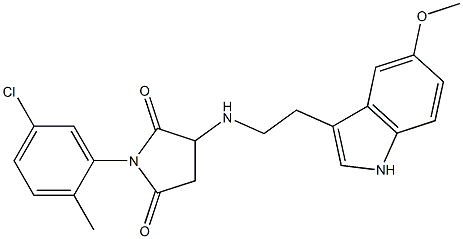 1-(5-CHLORO-2-METHYLPHENYL)-3-{[2-(5-METHOXY-1H-INDOL-3-YL)ETHYL]AMINO}-2,5-PYRROLIDINEDIONE Struktur