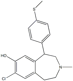 7-CHLORO-8-HYDROXY-3-METHYL-1-(4-METHYLTHIOPHENYL)-2,3,4,5-TETRAHYDRO-1H-3-BENZAZEPINE Struktur