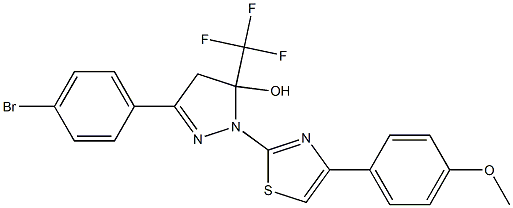 3-(4-BROMOPHENYL)-1-[4-(4-METHOXYPHENYL)-1,3-THIAZOL-2-YL]-5-(TRIFLUOROMETHYL)-4,5-DIHYDRO-1H-PYRAZOL-5-OL Struktur