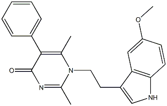 1-[2-(5-METHOXY-1H-INDOL-3-YL)ETHYL]-2,6-DIMETHYL-5-PHENYL-4(1H)-PYRIMIDINONE Struktur