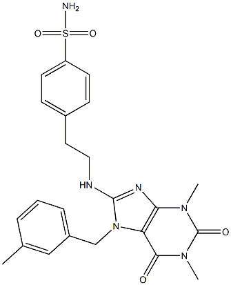 4-(2-{[1,3-DIMETHYL-7-(3-METHYLBENZYL)-2,6-DIOXO-2,3,6,7-TETRAHYDRO-1H-PURIN-8-YL]AMINO}ETHYL)BENZENESULFONAMIDE Struktur