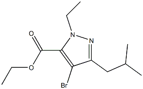 4-BROMO-1-ETHYL-3-(2-METHYLPROPYL)-1H-PYRAZOLE-5-CARBOXYLIC ACID ETHYL ESTER Struktur