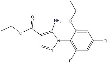 5-AMINO-1-[(2-ETHOXY-4-CHLORO-6-FLUORO)PHENYL]-1H-PYRAZOLE-4-CARBOXYLIC ACID ETHYL ESTER Struktur