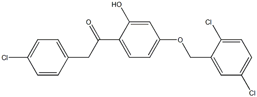 1-(4-(2,5-DICHLOROBENZYLOXY)-2-HYDROXYPHENYL)-2-(4-CHLOROPHENYL)ETHANONE Struktur