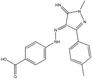 4-{(2E)-2-[5-IMINO-1-METHYL-3-(4-METHYLPHENYL)-1,5-DIHYDRO-4H-PYRAZOL-4-YLIDENE]HYDRAZINO}BENZOIC ACID Struktur