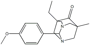 5-ETHYL-2-(4-METHOXYPHENYL)-7-METHYL-1,3-DIAZATRICYCLO[3.3.1.1~3,7~]DECAN-6-ONE Struktur