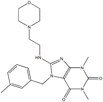 1,3-DIMETHYL-7-(3-METHYLBENZYL)-8-{[2-(4-MORPHOLINYL)ETHYL]AMINO}-3,7-DIHYDRO-1H-PURINE-2,6-DIONE Struktur