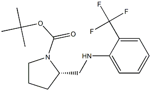 (S)-1-BOC-2-([(2-TRIFLUOROMETHYL-PHENYL)-AMINO]-METHYL)-PYRROLIDINE Struktur