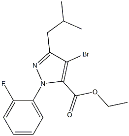 4-BROMO-1-(FLUOROPHENYL)-3-(2-METHYLPROPYL)-1H-PYRAZOLE-5-CARBOXYLIC ACID ETHYL ESTER Struktur