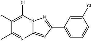 7-CHLORO-2-(3-CHLORO-PHENYL)-5,6-DIMETHYL-PYRAZOLO[1,5-A]PYRIMIDINE Struktur