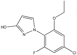 1-[(2-ETHOXY-4-CHLORO-6-FLUORO)PHENYL]-3-HYDROXY-1H-PYRAZOLE Struktur