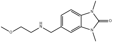 5-[(2-METHOXY-ETHYLAMINO)-METHYL]-1,3-DIMETHYL-1,3-DIHYDRO-BENZOIMIDAZOL-2-ONE Struktur