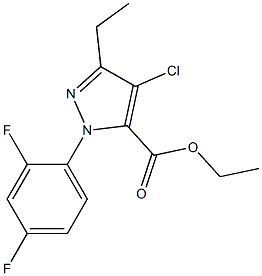 4-CHLORO-1-(2,4-DIFLUOROPHENYL)-3-ETHYL-1H-PYRAZOLE-5-CARBOXYLIC ACID ETHYL ESTER Struktur