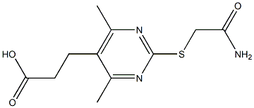 3-[2-[(2-AMINO-2-OXOETHYL)THIO]-4,6-DIMETHYLPYRIMIDIN-5-YL]PROPANOIC ACID Struktur