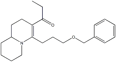 1-[4-(3-BENZYLOXYPROPYL)-1,6,7,8,9,9A-HEXAHYDRO-2H-QUINOLIZIN-3-YL]PROPAN-1-ONE Struktur