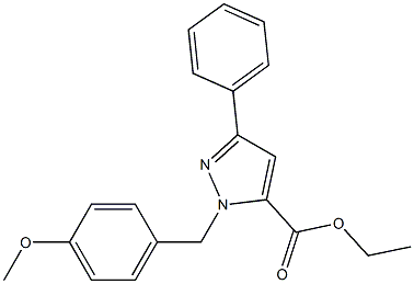 ETHYL 1-(4-METHOXYBENZYL)-3-PHENYL-1H-PYRAZOLE-5-CARBOXYLATE Struktur