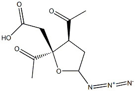 2-(3S,4R-DIACETYL-5-AZIDO-TETRAHYDROFURANE-2S-YL)-ACETIC ACID Struktur