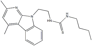 N-BUTYL-N'-[2-(2,4-DIMETHYL-9H-PYRIDO[2,3-B]INDOL-9-YL)ETHYL]THIOUREA Struktur