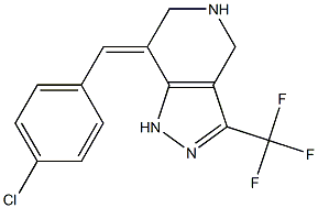 7-(E)-P-CHLOROBENZYLIDENE-4,5,6,7-TETRAHYDRO-3-(TRIFLUOROMETHYL)PYRAZOLO-[4,3-C]-PYRIDINE Struktur