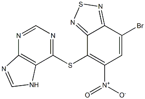 6-[(7-BROMO-5-NITRO-2,1,3-BENZOTHIADIAZOL-4-YL)THIO]-7H-PURINE Struktur