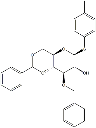 TOLYL 3-O-BENZYL-4,6-O-BENZYLIDENE-1-THIO-BETA-D-GLUCOPYRANOSIDE Struktur