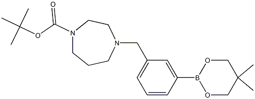 TERT-BUTYL 4-[3-(5,5-DIMETHYL-1,3,2-DIOXABORINAN-2-YL)BENZYL]-1,4-DIAZEPANE-1-CARBOXYLATE Struktur