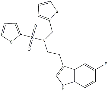 N-[2-(5-FLUORO-1H-INDOL-3-YL)ETHYL]-N-(THIEN-2-YLMETHYL)THIOPHENE-2-SULFONAMIDE Struktur