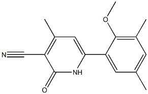 1,2-DIHYDRO-6-(2-METHOXY-3,5-DIMETHYLPHENYL)-4-METHYL-2-OXOPYRIDINE-3-CARBONITRILE Struktur