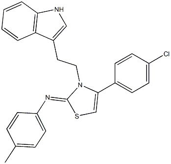 N-[4-(4-CHLOROPHENYL)-3-[2-(1H-INDOL-3-YL)ETHYL]-1,3-THIAZOL-2(3H)-YLIDENE]-4-METHYLANILINE Struktur