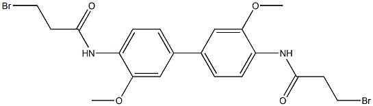 3-BROMO-N-[4'-(3-BROMO-PROPIONYLAMINO)-3,3'-DIMETHOXY-BIPHENYL-4-YL]-PROPIONAMIDE Struktur