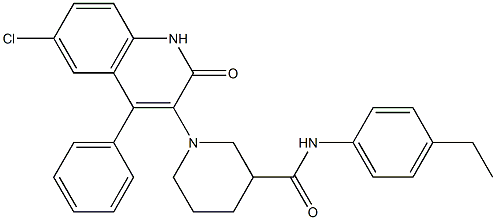 1-(6-CHLORO-2-OXO-4-PHENYL-1,2-DIHYDRO-3-QUINOLINYL)-N-(4-ETHYLPHENYL)-3-PIPERIDINECARBOXAMIDE Struktur