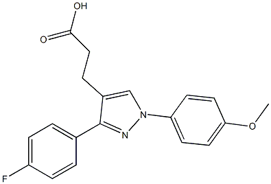 3-(3-(4-FLUOROPHENYL)-1-(4-METHOXYPHENYL)-1H-PYRAZOL-4-YL)PROPANOIC ACID Struktur