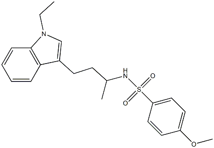 N-[3-(1-ETHYL-1H-INDOL-3-YL)-1-METHYLPROPYL]-4-METHOXYBENZENESULFONAMIDE Struktur