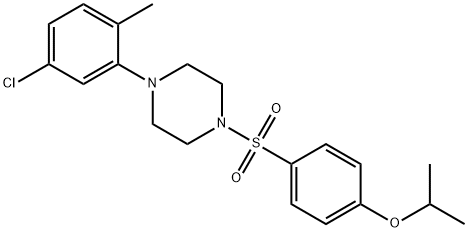 4-(5-CHLORO-2-METHYLPHENYL)-1-((4-(ISOPROPOXY)PHENYL)SULFONYL)PIPERAZINE Struktur