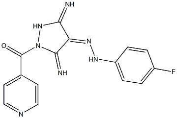 (4Z)-3,5-DIIMINO-1-ISONICOTINOYLPYRAZOLIDIN-4-ONE (4-FLUOROPHENYL)HYDRAZONE Struktur