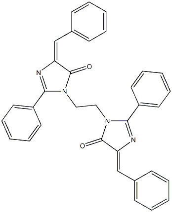 (E)-4-BENZYLIDENE-1-(2-((Z)-4-BENZYLIDENE-5-OXO-2-PHENYL-4,5-DIHYDROIMIDAZOL-1-YL)ETHYL)-2-PHENYL-1H-IMIDAZOL-5(4H)-ONE Struktur