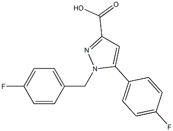 1-(4-FLUOROBENZYL)-5-(4-FLUOROPHENYL)-1H-PYRAZOLE-3-CARBOXYLIC ACID Struktur