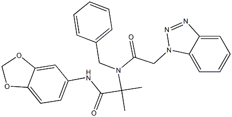 N-(1,3-BENZODIOXOL-5-YL)-2-[[2-(1H-1,2,3-BENZOTRIAZOL-1-YL)ACETYL](BENZYL)AMINO]-2-METHYLPROPANAMIDE Struktur