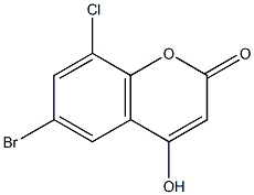 6-BROMO-8-CHLORO-4-HYDROXYCOUMARIN Struktur