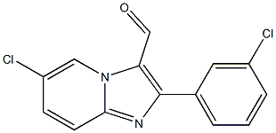 6-CHLORO-2-(3-CHLORO-PHENYL)-IMIDAZO[1,2-A]PYRIDINE-3-CARBALDEHYDE Struktur