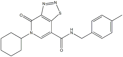 5-CYCLOHEXYL-N-(4-METHYLBENZYL)-4-OXO-4,5-DIHYDRO[1,2,3]THIADIAZOLO[4,5-C]PYRIDINE-7-CARBOXAMIDE Struktur