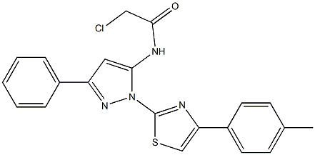 2-CHLORO-N-{1-[4-(4-METHYLPHENYL)-1,3-THIAZOL-2-YL]-3-PHENYL-1H-PYRAZOL-5-YL}ACETAMIDE Struktur