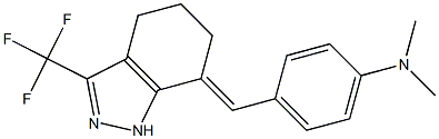 7-(E)-(P-DIMETHYLAMINOBENZYLIDENE)-4,5,6,7-TETRAHYDRO-3-TRIFLUOROMETHYL-1H-INDAZOLE Struktur