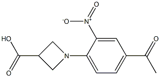 1-(4-ACETYL-2-NITRO-PHENYL)-AZETIDINE-3-CARBOXYLIC ACID Struktur